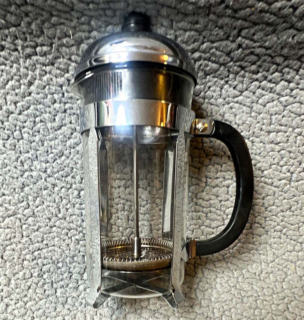 Bodum 8-Cup 1 Qt Glass French Press Coffee Maker Silver/Black Dishwasher Safe